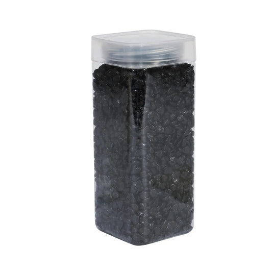 4-6mm Black Pebbles in Square Jar (900gr)