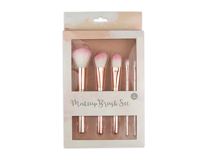 Pink Chrome Makeup Brush Set (5pcs)