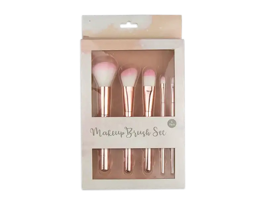 Pink Chrome Makeup Brush Set (5pcs)