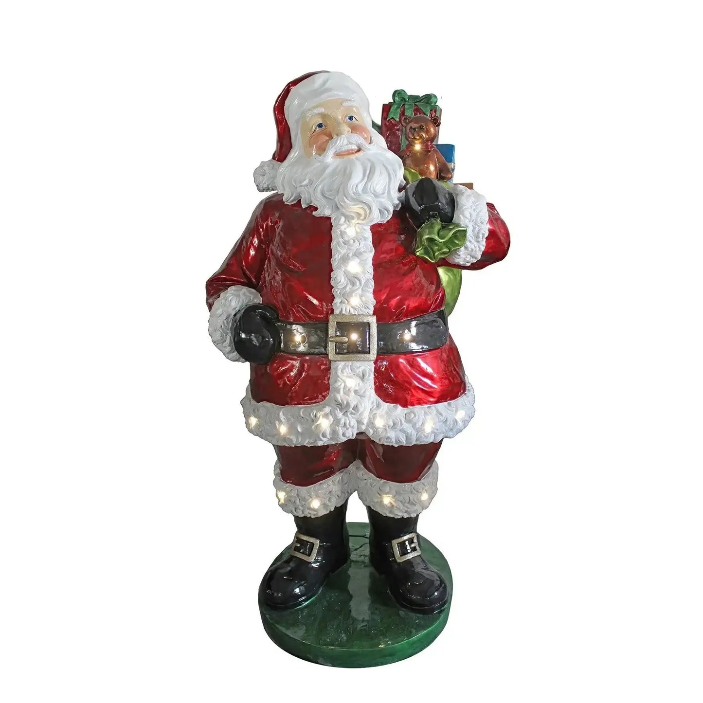 Festive Santa Claus figurine holding a gift sack, perfect Christmas home décor accent