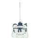 White and Blue Snowman with String Lights (9.5cm)