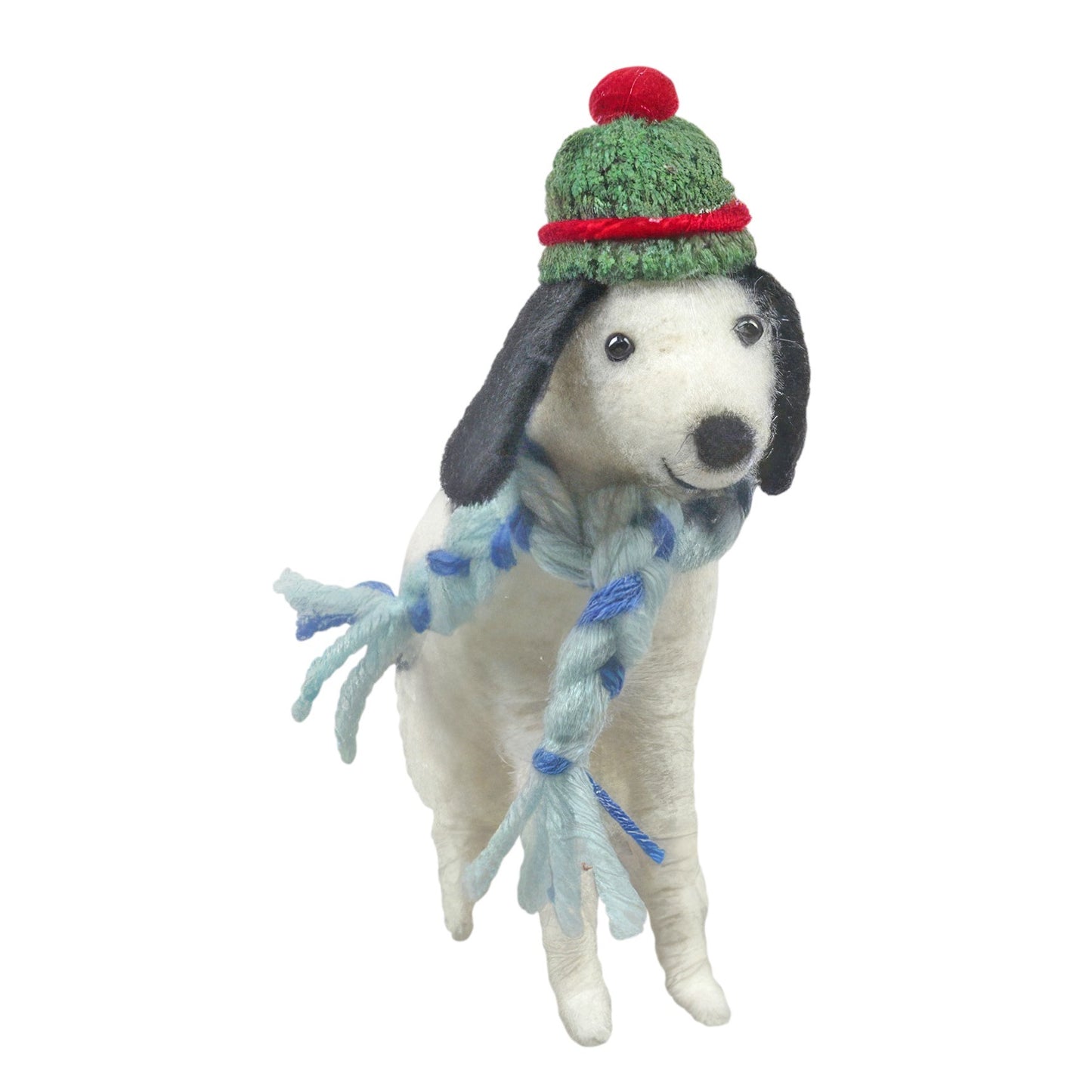 Felt Dog with Scarf and Hat Hanging Decoration