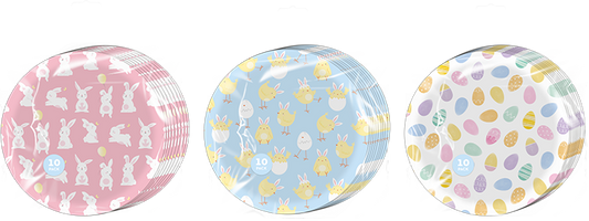 Pack of 10 Easter Printed Paper Plates (Assorted)