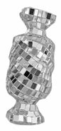 Decorative vase with spiral mirrored mosaic tiles, perfect for home décor or gifting