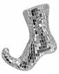Silver mirrored mosaic elf boot decoration for festive home décor and gifts