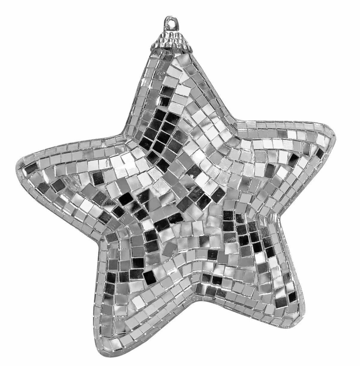 Silver mosaic star ornament for holiday home décor or festive celebrations