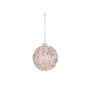 Pink decorative hanging ornament with colorful sprinkles, ideal for festive home décor