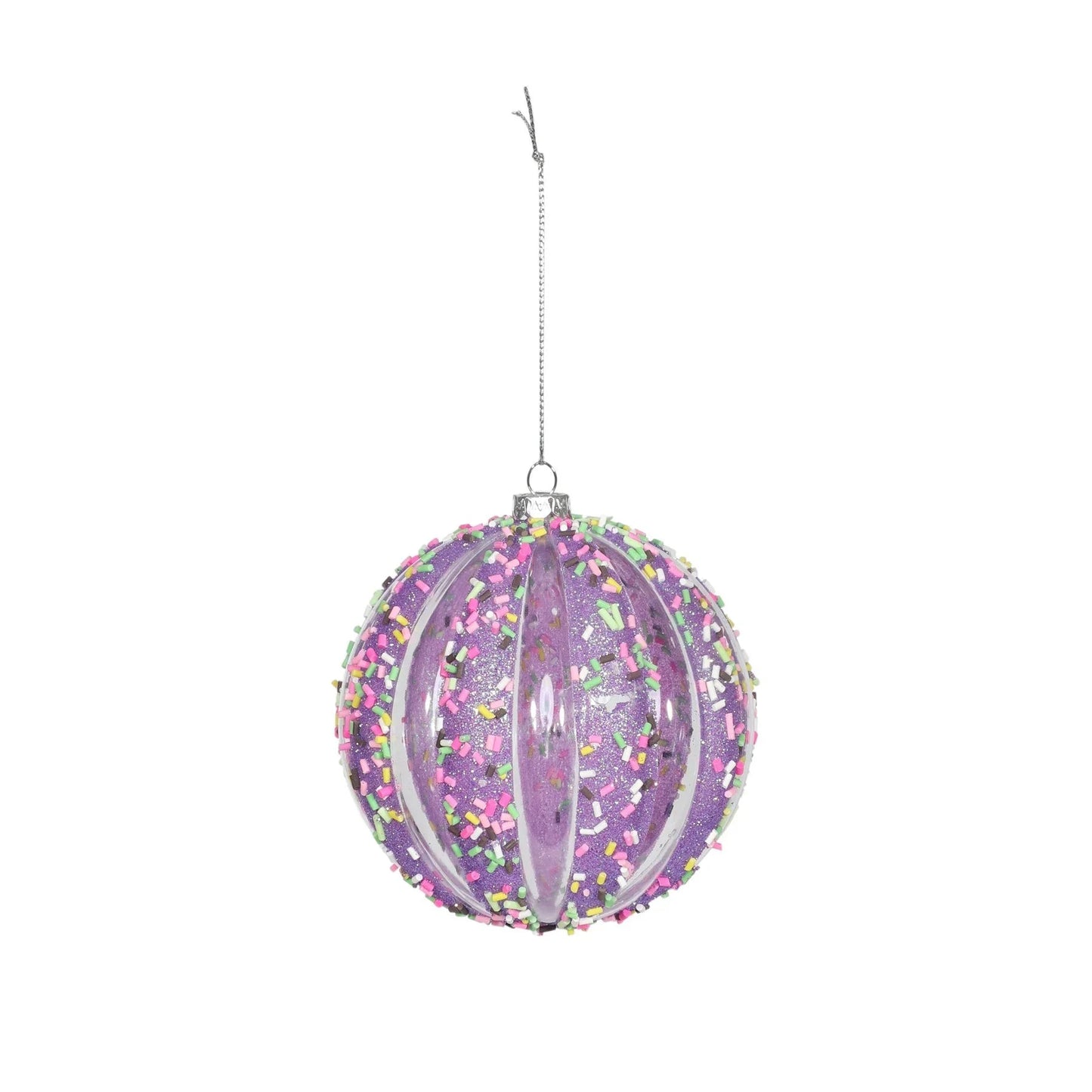 Purple Sequin Bauble (10cm)