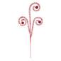 Red and white striped spiral Christmas pick for festive holiday decor