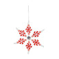 Red and White Snowflake Hanging Decoration (20cm)