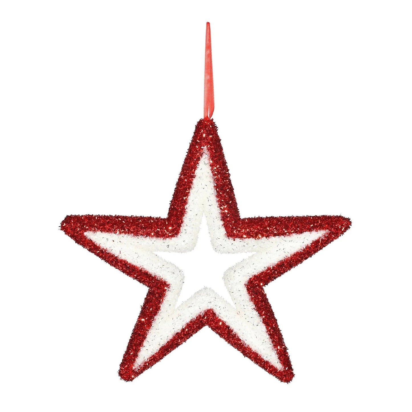 Glitter Star Hanging Decoration -Pink &amp; White  (36cm)