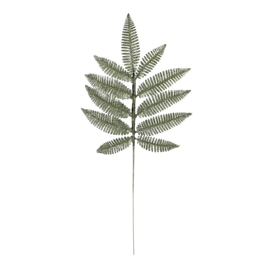 Green Glitter Fern Leaf Stem