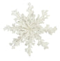 Glittery white snowflake ornament for winter holiday home décor