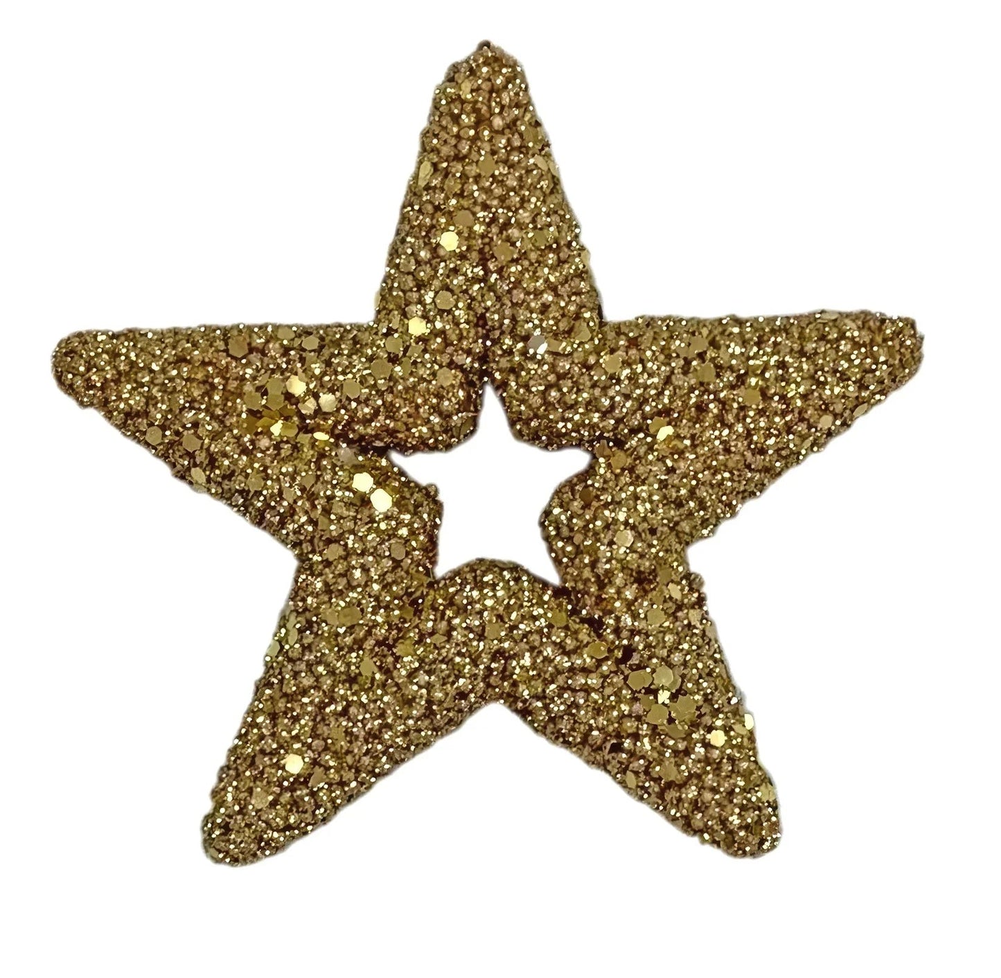 Glitter Gold Star Hanging Decoration (13cm)