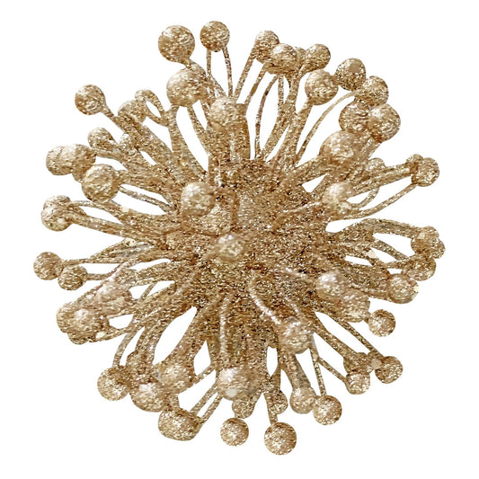 Discover the Gold Glitter Flower Pom Pom Hanging Decoration  at Bristow Direct