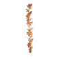 Artificial autumn leaf garland with realistic orange and red foliage for seasonal home decor