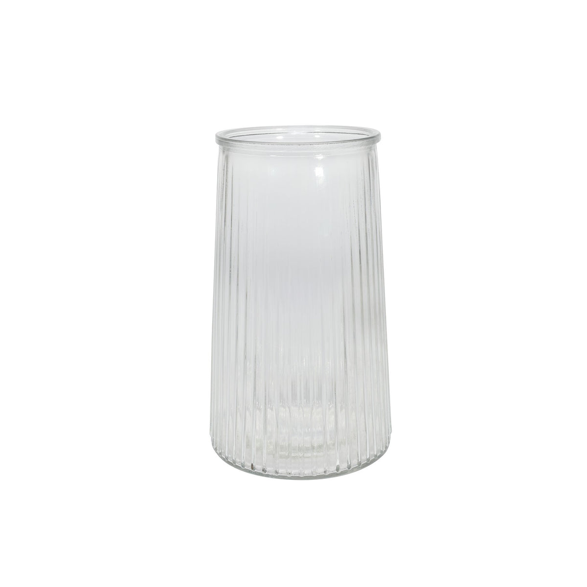 Discover the Clear Ribbed Graduated Vase (21.5cm) at Bristow Direct