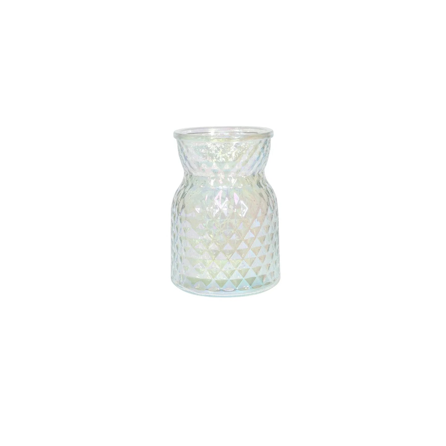 Meadow Flower Vase with Diamond Embossed Pattern &amp; IridescentÂ Finish (13.5cm)