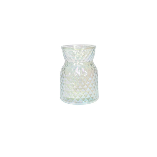 Meadow Flower Vase with Diamond Embossed Pattern &amp; IridescentÂ Finish (13.5cm)