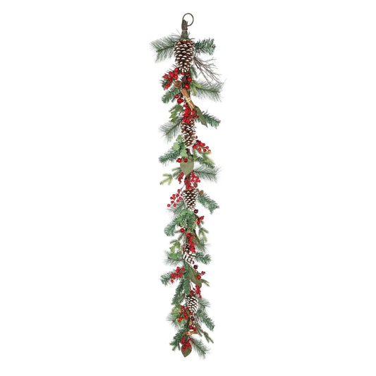 Pinecone and Red Berry Garland (180cm)