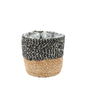 Natural &amp; Black Seagrass Basket (13cm x 13cm)