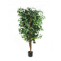 Artificial potted ficus tree with lush green leaves for home décor