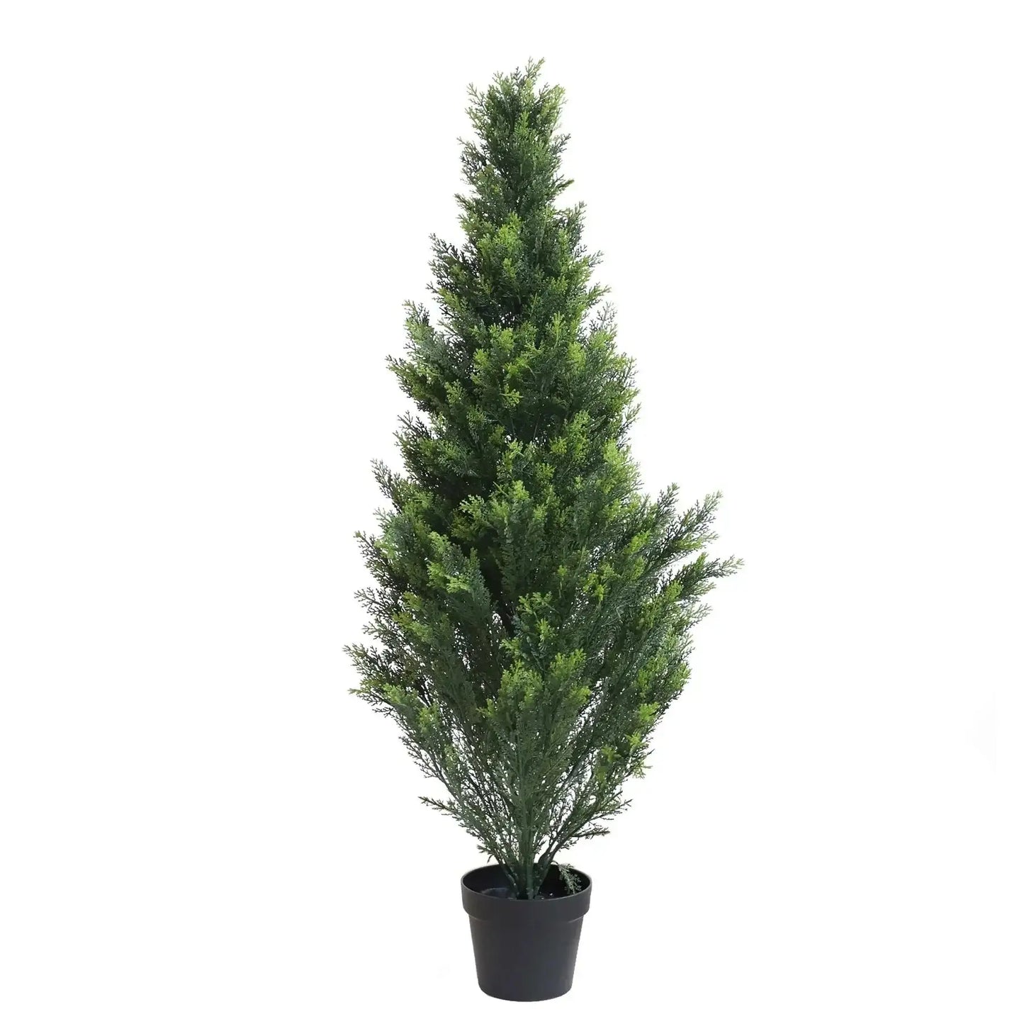 Artificial potted evergreen tree with lush green foliage for home decor