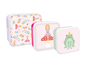 Pack of 3 Girls Printed Food Boxes (Princess &amp; Unicorns Assorted)