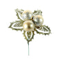 Champagne Bauble Pick with Leaves (12cm)