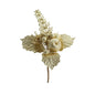 Gold glitter artificial pick with leaves, berries, and apple for festive home décor