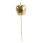 Gold metallic apple pick home décor accent on white background