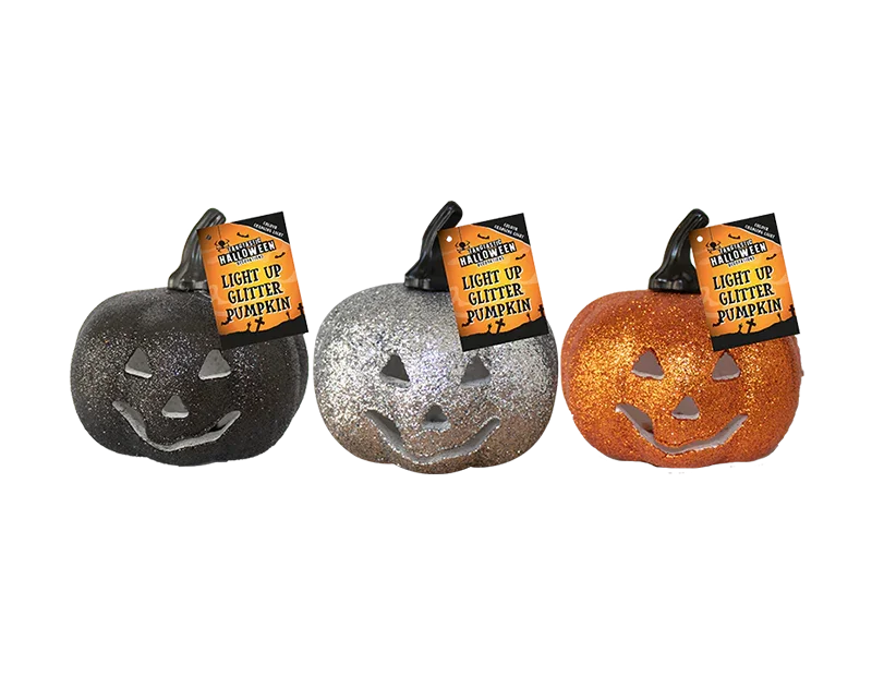 Light Up Glitter Pumpkin (Assorted)