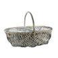 Grey Oval Split Willow Basket Handle and Liner (42cm)