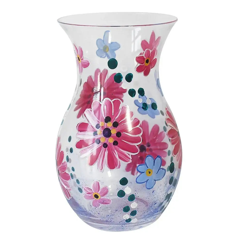 Pink Gerbera Hand Painted Vase