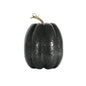 Black crackle glass pumpkin with gold stem, elegant fall home décor accent