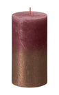 Velvet Red and Copper Rustic Pillar Candle