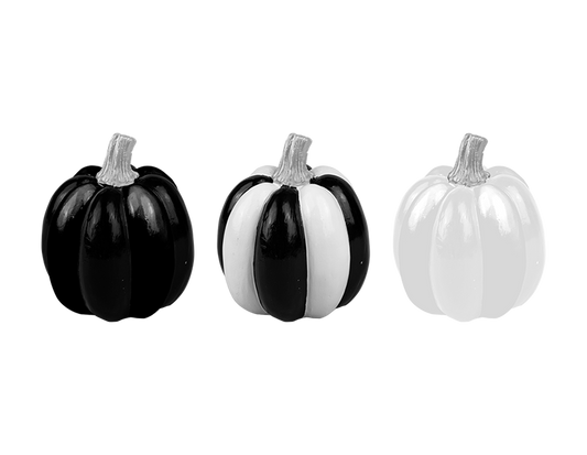 Assorted Halloween Monochrome Pumpkin Decoration (9cm)