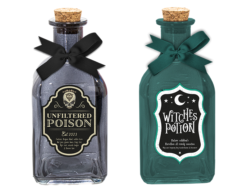 Halloween Glass Decorative Potion Bottles (Assorted)