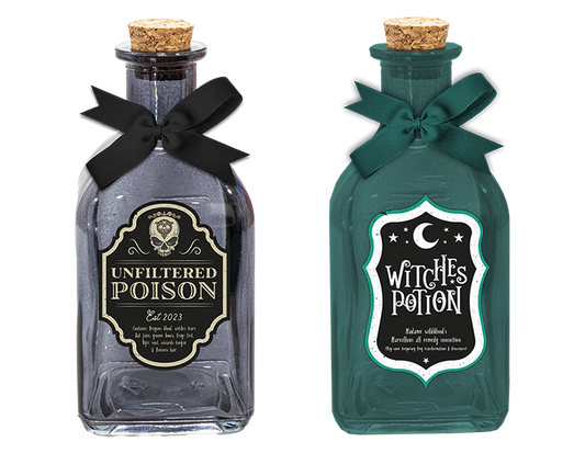 Halloween Glass Decorative Potion Bottles (Assorted)