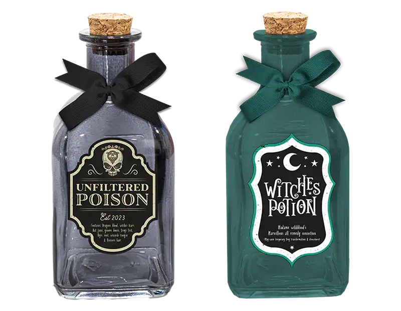 Halloween Glass Decorative Potion Bottles (Assorted)