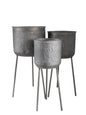 Grey Creation Legacy Zinc Planters on Stands (Set of 3)