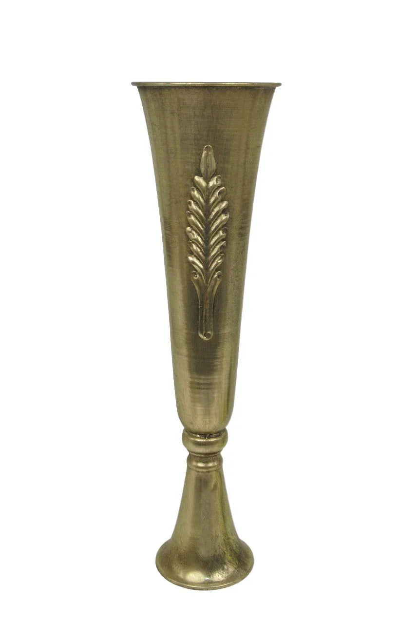 Antique Gold Creation Metal Table Centre Vase (54cm)