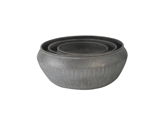 Grey Creation Legacy Zinc Bowl Planters (Set of 3)