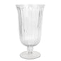 Clear Rochelle Fluted Stemmed Hurricane Glass Vase (25.5cm)