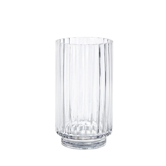 Clear Rochelle Fluted Cylinder Glass VaseÂ (21cm)