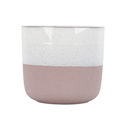Hortus Pink &amp; White Bordeaux Stoneware Pot (22.5cm H x 24.5cm Dia)