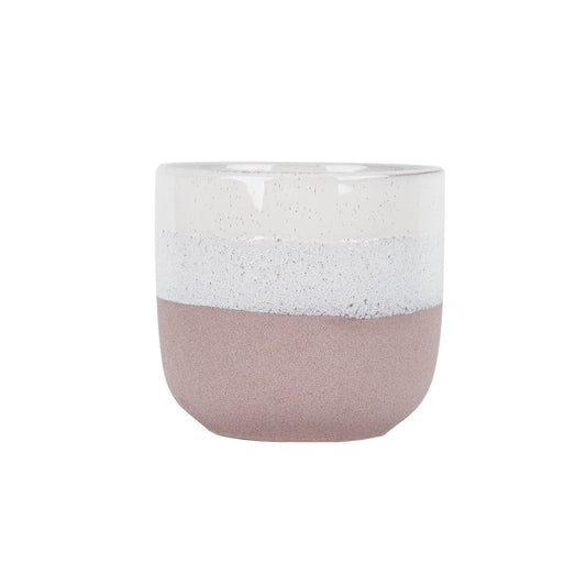 Hortus Pink &amp; White Bordeaux Stoneware Pot (20cm H x 22cm Dia)
