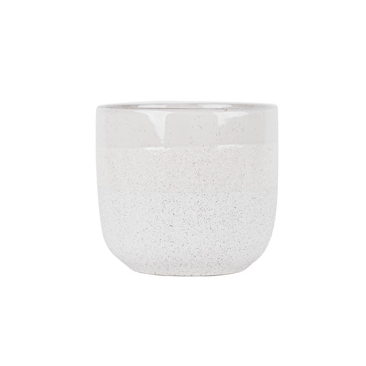 Hortus White Bordeaux Stoneware Pot (20cm H x 22cm Dia)