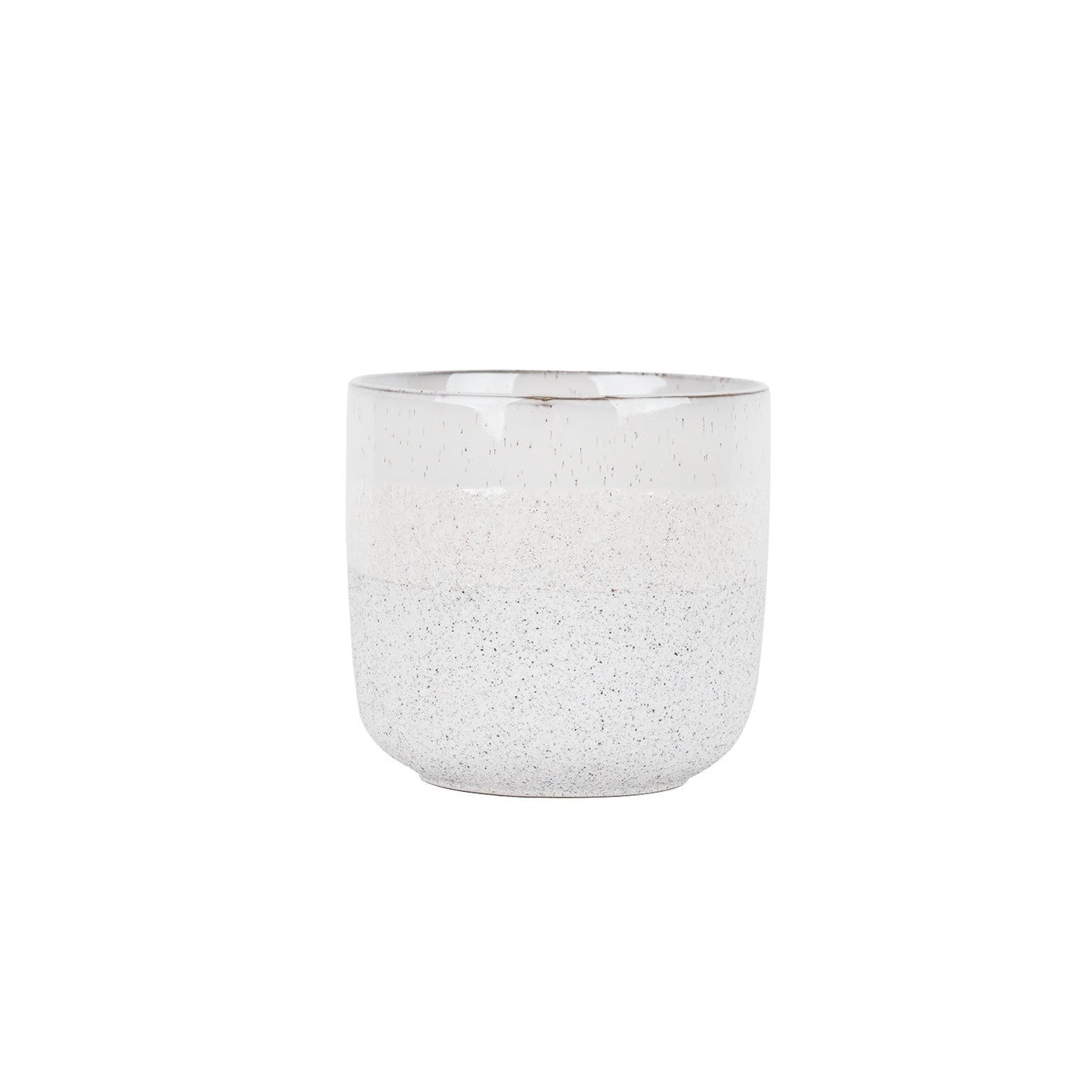Hortus White Bordeaux Stoneware Pot  (16cm H x 17cm Dia)