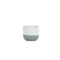 Hortus Green and White Bordeaux Stoneware Pot (11cm H x 12.5cm Dia)